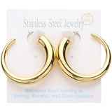 18K Gold Dipped Stainless Steel Hoop Earrings from Madeline Love