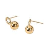 18K Gold Dipped Stainless Steel Mini Ball Dangle Earrings from Madeline Love