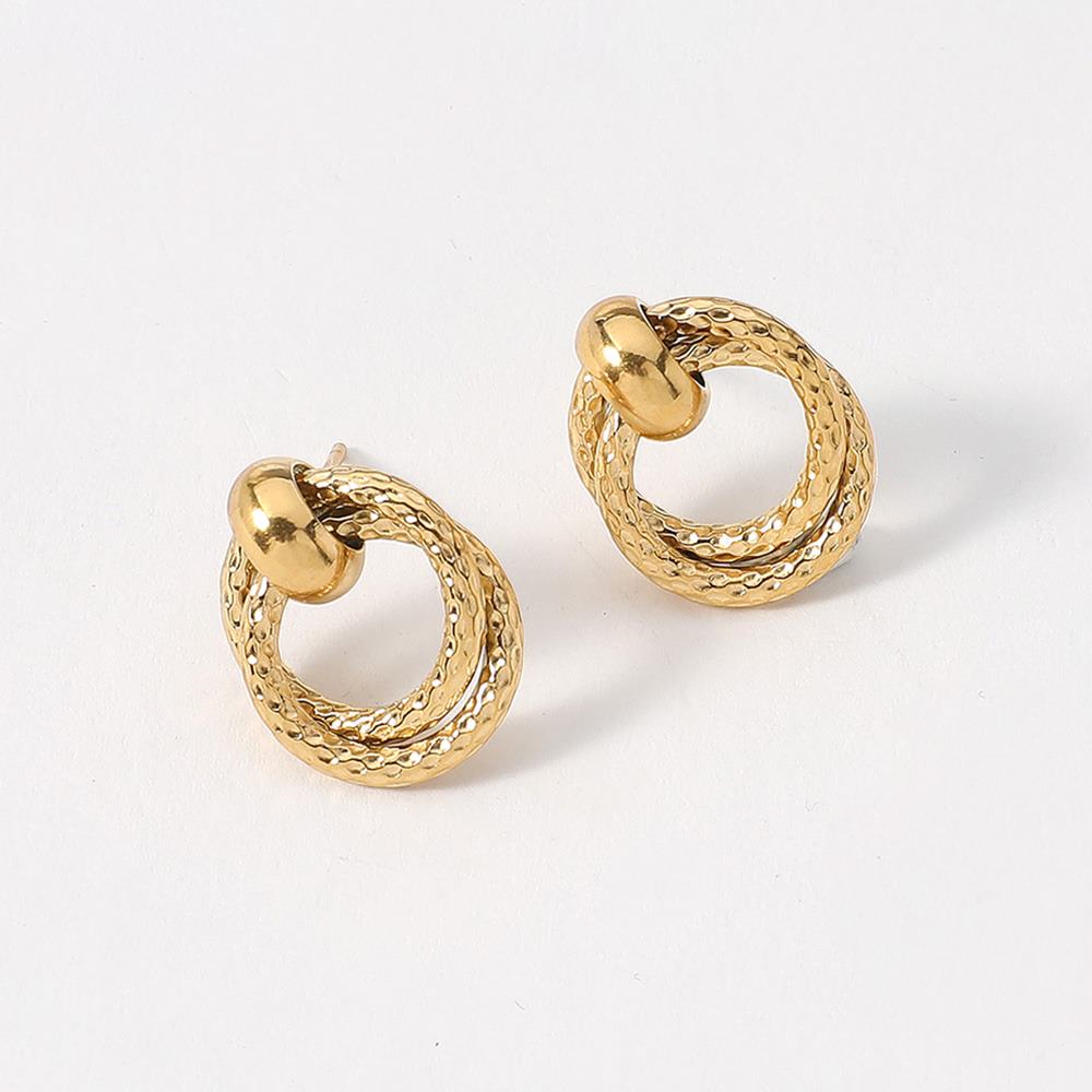 18K Gold Dipped Stainless Steel Mini Doorknocker Stud Earrings from Madeline Love