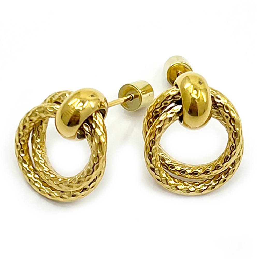 18K Gold Dipped Stainless Steel Mini Doorknocker Stud Earrings from Madeline Love