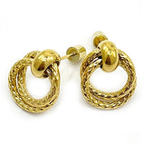18K Gold Dipped Stainless Steel Mini Doorknocker Stud Earrings from Madeline Love