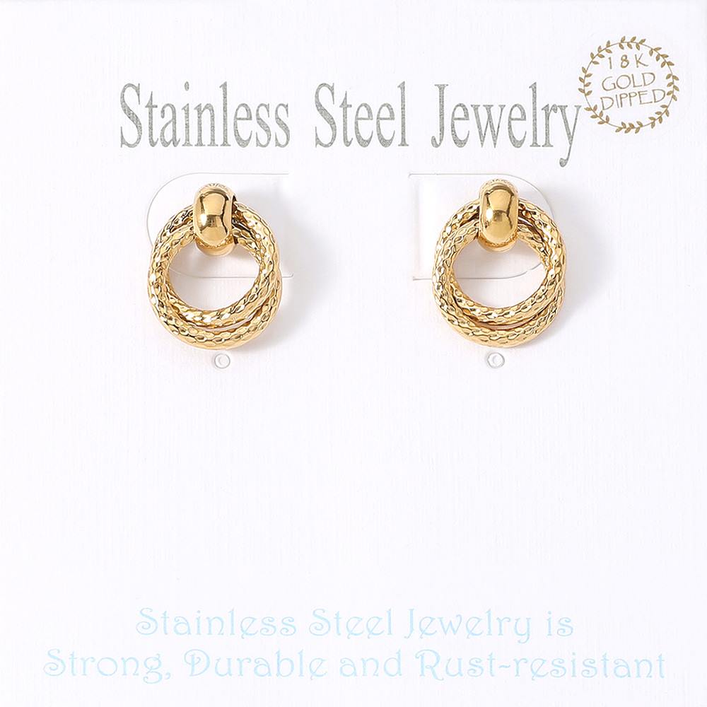 18K Gold Dipped Stainless Steel Mini Doorknocker Stud Earrings from Madeline Love
