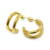 18K Gold Dipped Stainless Steel Split Hoop Earrings from Madeline Love