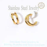 18K Gold Dipped Stainless Steel Split Hoop Earrings from Madeline Love