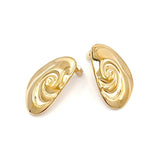 18K Gold Dipped Stainless Steel Swirl Plate Earrings from Madeline Love