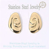 18K Gold Dipped Stainless Steel Swirl Plate Earrings from Madeline Love