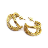 18K Gold Dipped Stainless Steel Twisted Split Hoop Earrings from Madeline Love