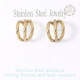 18K Gold Dipped Stainless Steel Twisted Split Hoop Earrings from Madeline Love
