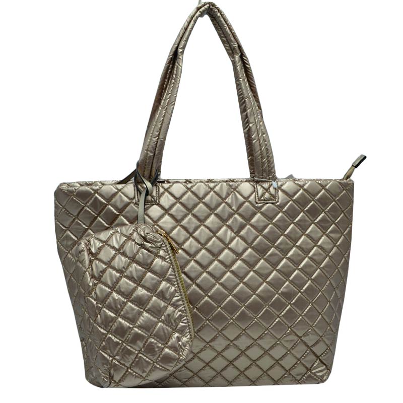 2-in-1 Large Quilted Zipper Tote with Pouch  from Madeline Love