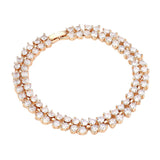 2Rows CZ Round Cluster Evening Bracelet from Madeline Love