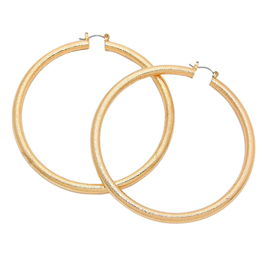 14K Gold-Filled Metal Hoop Pin Catch Earrings from Madeline Love
