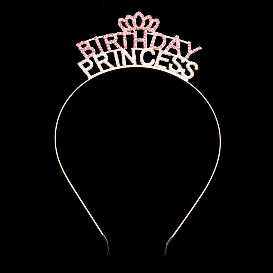 Birthday Princess Rhinestone Embellished Message Headband from Madeline Love