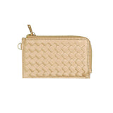 Faux Leather Basket Weave Flat Card Holder Wallet with Wristlet  from Madeline Love