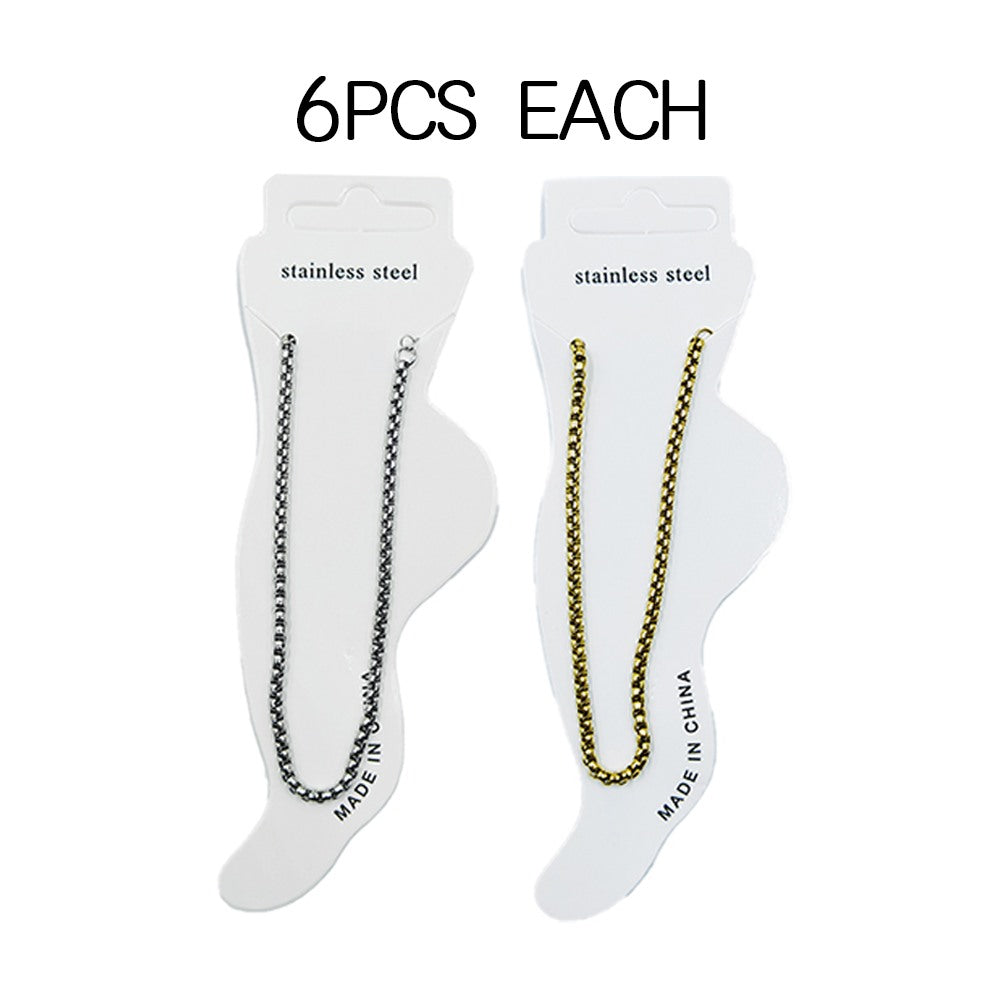 12PCS - Stainless Steel Braided Chain Anklets from Madeline Love