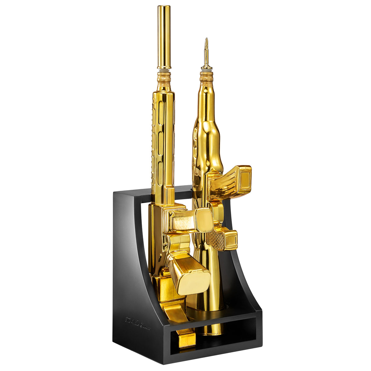 2 Gun Gold Whiskey Decanters Set & Rifle Gun Decanter - 21OZ & 27OZ - The Wine Savant Gun Rack, Veteran Gifts, Home Bar, Guns Lover Gifts, Tik Tok Gun Decanter, Military Gifts - Gun Whiskey Decanter from The Wine Savant