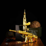 2 Gun Gold Whiskey Decanters Set & Rifle Gun Decanter - 21OZ & 27OZ - The Wine Savant Gun Rack, Veteran Gifts, Home Bar, Guns Lover Gifts, Tik Tok Gun Decanter, Military Gifts - Gun Whiskey Decanter from The Wine Savant