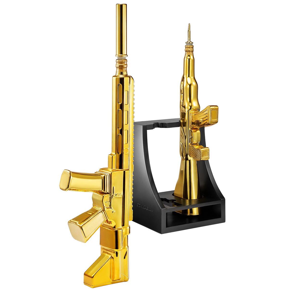 2 Gun Gold Whiskey Decanters Set & Rifle Gun Decanter - 21OZ & 27OZ - The Wine Savant Gun Rack, Veteran Gifts, Home Bar, Guns Lover Gifts, Tik Tok Gun Decanter, Military Gifts - Gun Whiskey Decanter from The Wine Savant