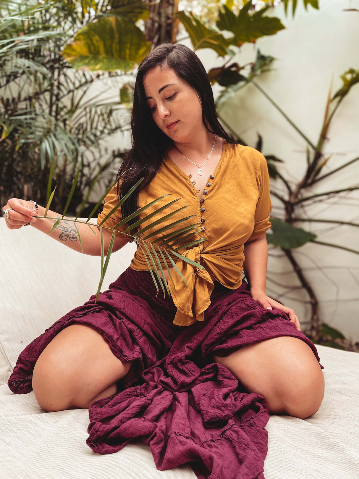 Button Top From Cotton Flower Clothing
