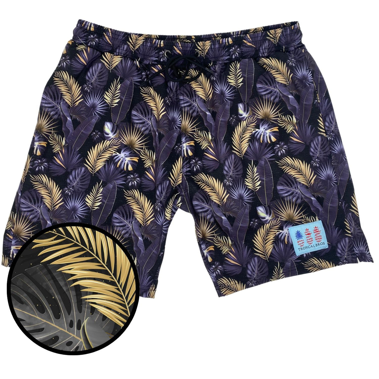 Gold Palms Swimsuit Shorts from Tropical Bros
