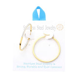 18K Gold Dipped Stainless Steel 1.7 Inch Inside Out Hoop Pin Catch Earrings from Madeline Love