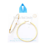 18K Gold Dipped Stainless Steel 2 Inch Inside Out Hoop Earrings from Madeline Love
