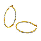 18K Gold Dipped Stainless Steel 2 Inch Inside Out Hoop Earrings from Madeline Love