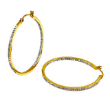 18K Gold Dipped Stainless Steel 2.5 Inch Inside Out Hoop Earrings from Madeline Love