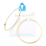 18K Gold Dipped Stainless Steel 2.75 Inch Inside Out Hoop Earrings from Madeline Love