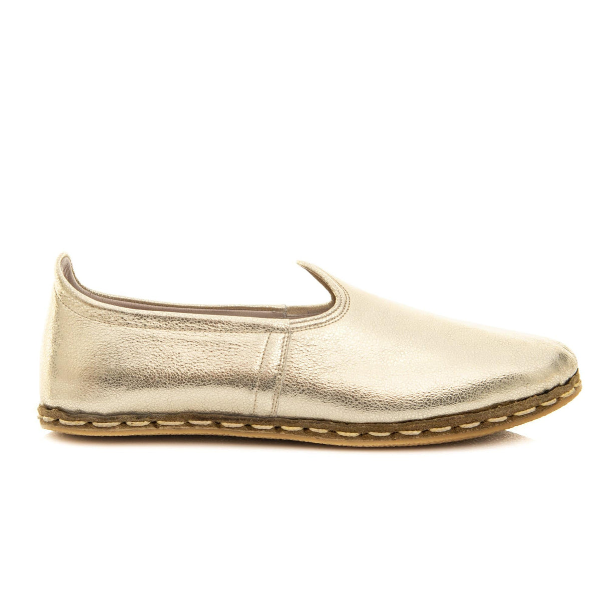 Women's Gold Slip On Shoes from Atlantis Handmade Shoes