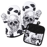 Gothic Skull Oven Mitts And Potholder Set From Zapps Clothing