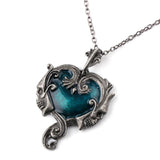 Gothic Skull Statement Necklace With Blue Stone from Zapps Clothing