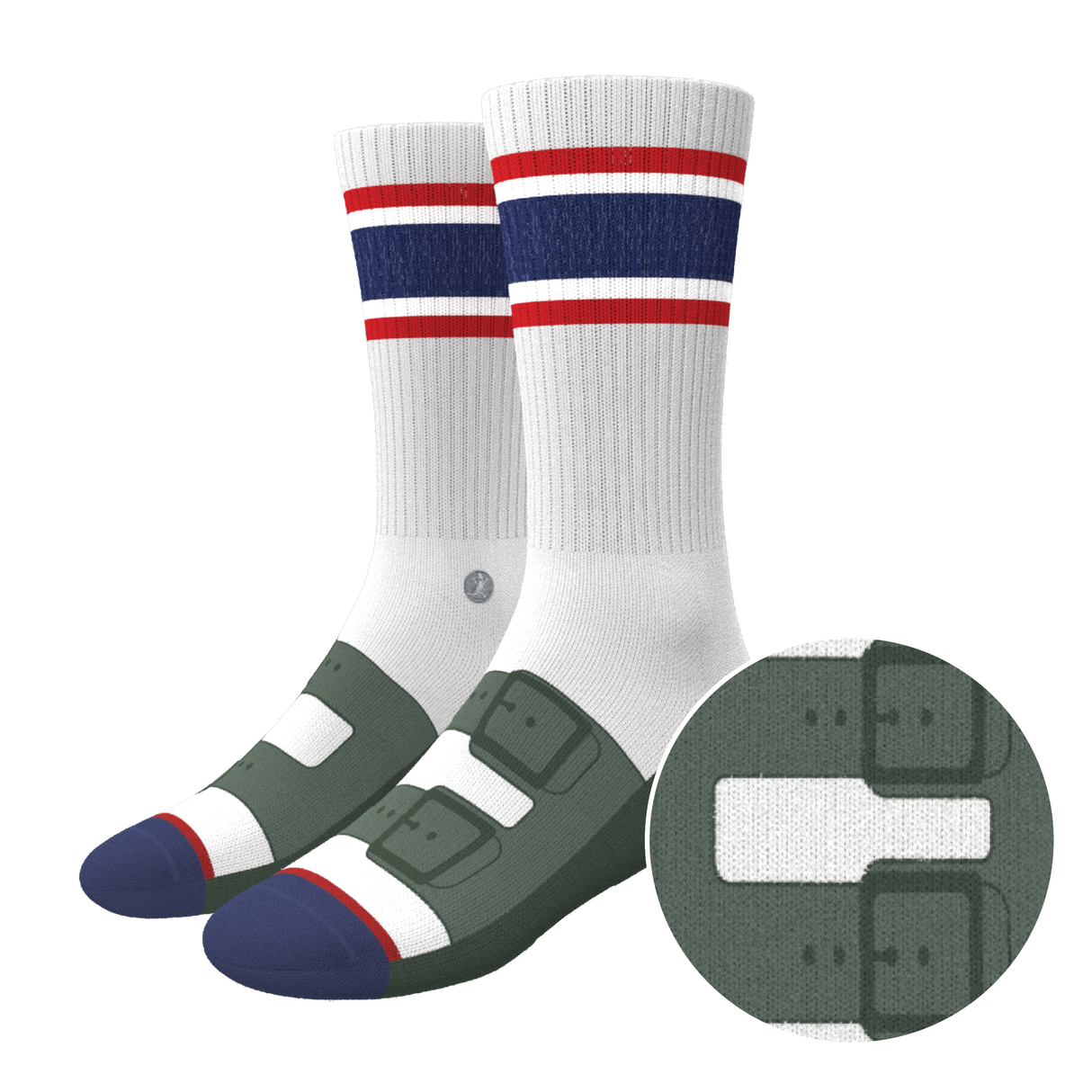The Granola | Strap Sandal Heel Hammock™ Crew Socks from Shinesty