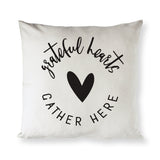 Grateful Hearts Gather Here Pillow Cover from The Cotton & Canvas Co.