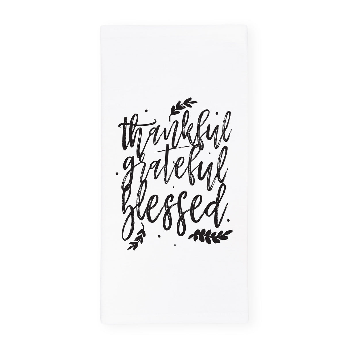 Thankful Grateful Blessed Kitchen Tea Towel from The Cotton & Canvas Co.