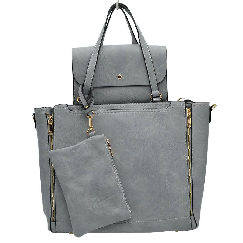 3 in 1 Side Zipper Women's Tote Handbag set  from Madeline Love