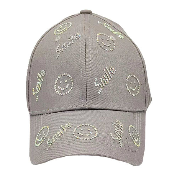 Bling Smile Message Smile Face Patterned Baseball Cap from Madeline Love