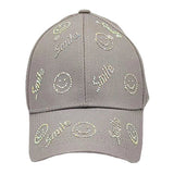 Bling Smile Message Smile Face Patterned Baseball Cap from Madeline Love