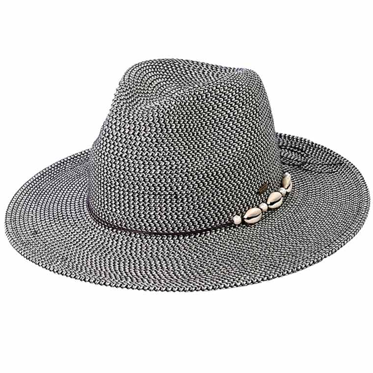 C.C Shell And Pearl Trim Band Panama Sun Hat from Madeline Love