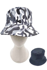 CAMO PRINT REVERSIBLE BUCKET HAT from Madeline Love