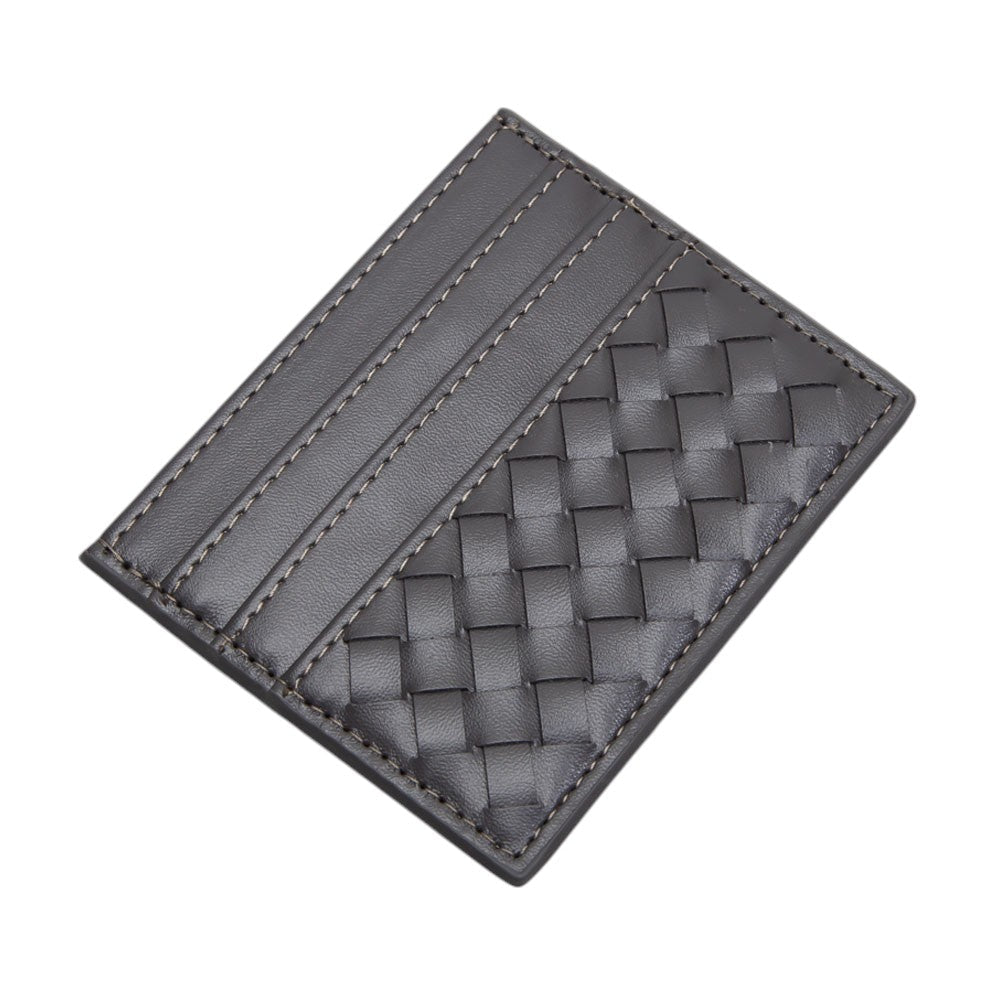 Faux Leather Basket Weave Card Holder Wallet  from Madeline Love