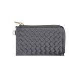 Faux Leather Basket Weave Flat Card Holder Wallet with Wristlet  from Madeline Love