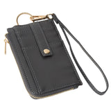 Faux Leather Basket Weave Flat Card Holder Wallet with Wristlet  from Madeline Love