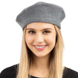 Trendy Fashionable Winter Stretchy Solid Beret Hat from Madeline Love