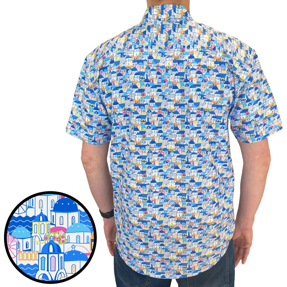 Super Stretch - Greek Paradise Hawaiian Shirt from Tropical Bros