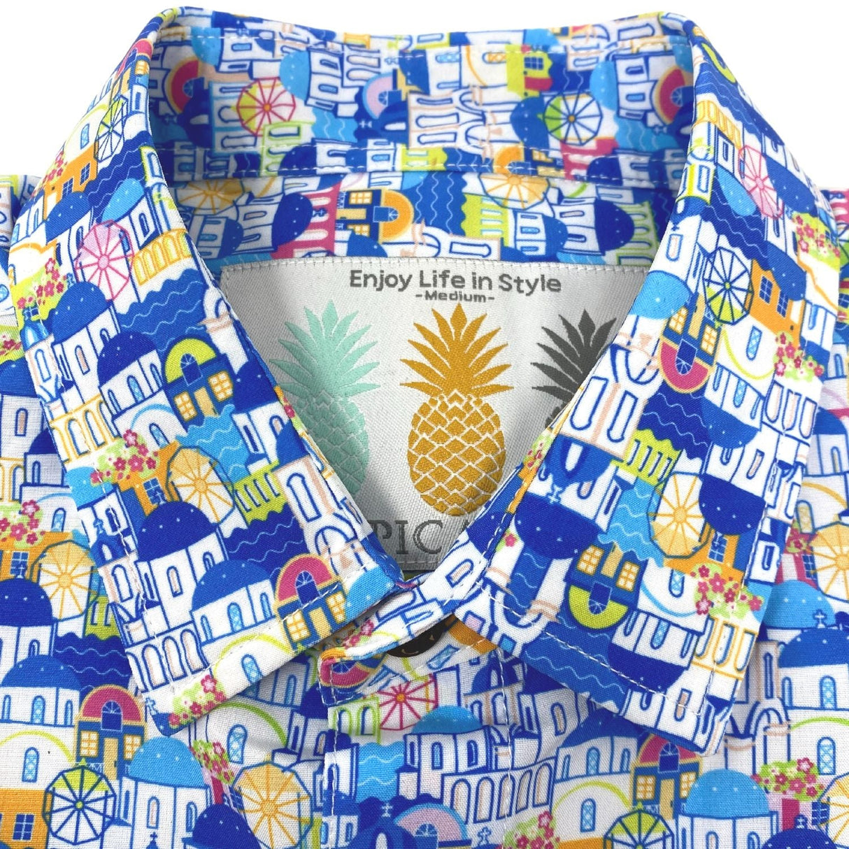 Super Stretch - Greek Paradise Hawaiian Shirt from Tropical Bros