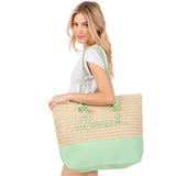 BEACH Message Rope Handle Crochet Fabric Tote Bag / Beach Bag  from Madeline Love