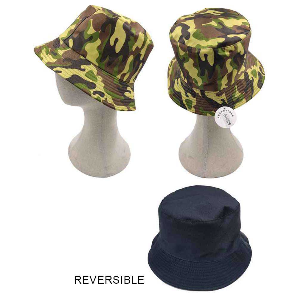 Camouflage Patterned Reversible Bucket Hat from Madeline Love