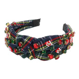 Christmas House Stone Knot Burnout Check Patterned Headband from Madeline Love