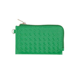 Faux Leather Basket Weave Flat Card Holder Wallet with Wristlet  from Madeline Love