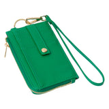 Faux Leather Basket Weave Flat Card Holder Wallet with Wristlet  from Madeline Love